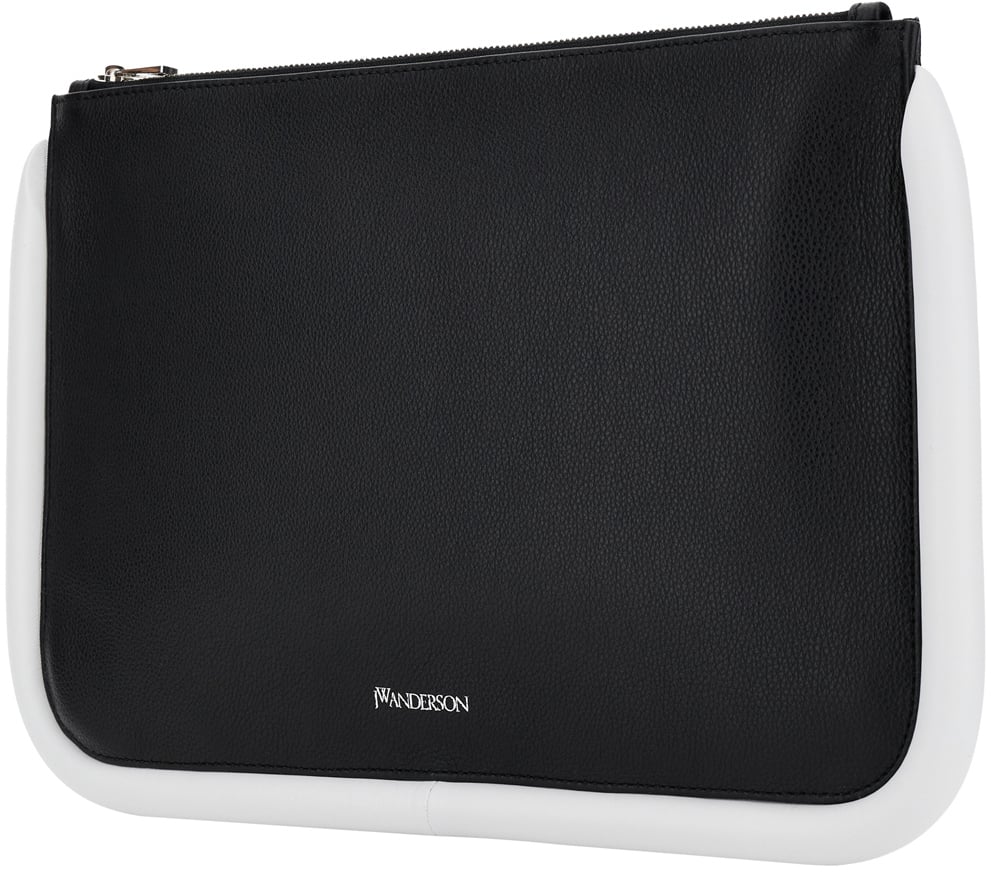 J.W. Anderson J.W. Anderson Black leather large Bumper-Tube clutch Zwart