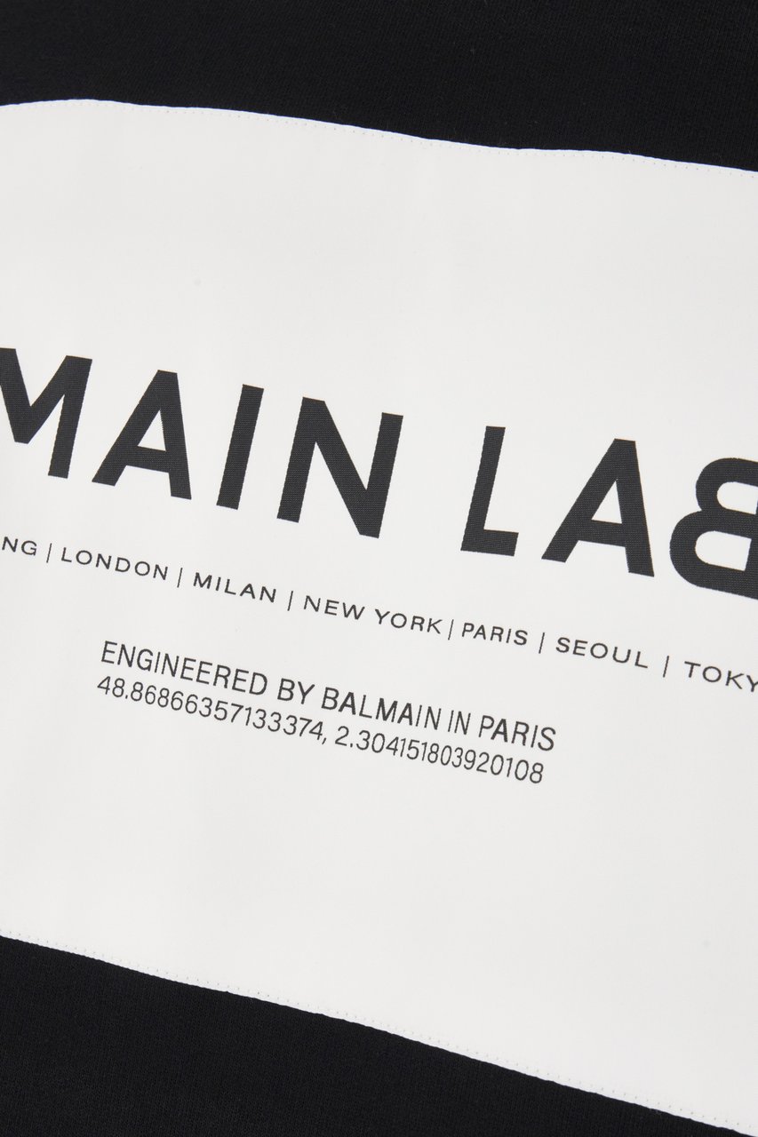 Balmain Balmain Black cotton oversize sweatshirt Zwart