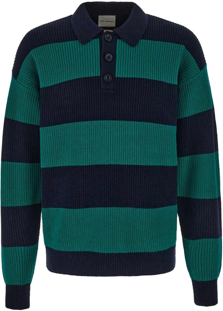 Drôle de Monsieur Drôle de Monsieur Two-tone wool and cotton sweater Divers