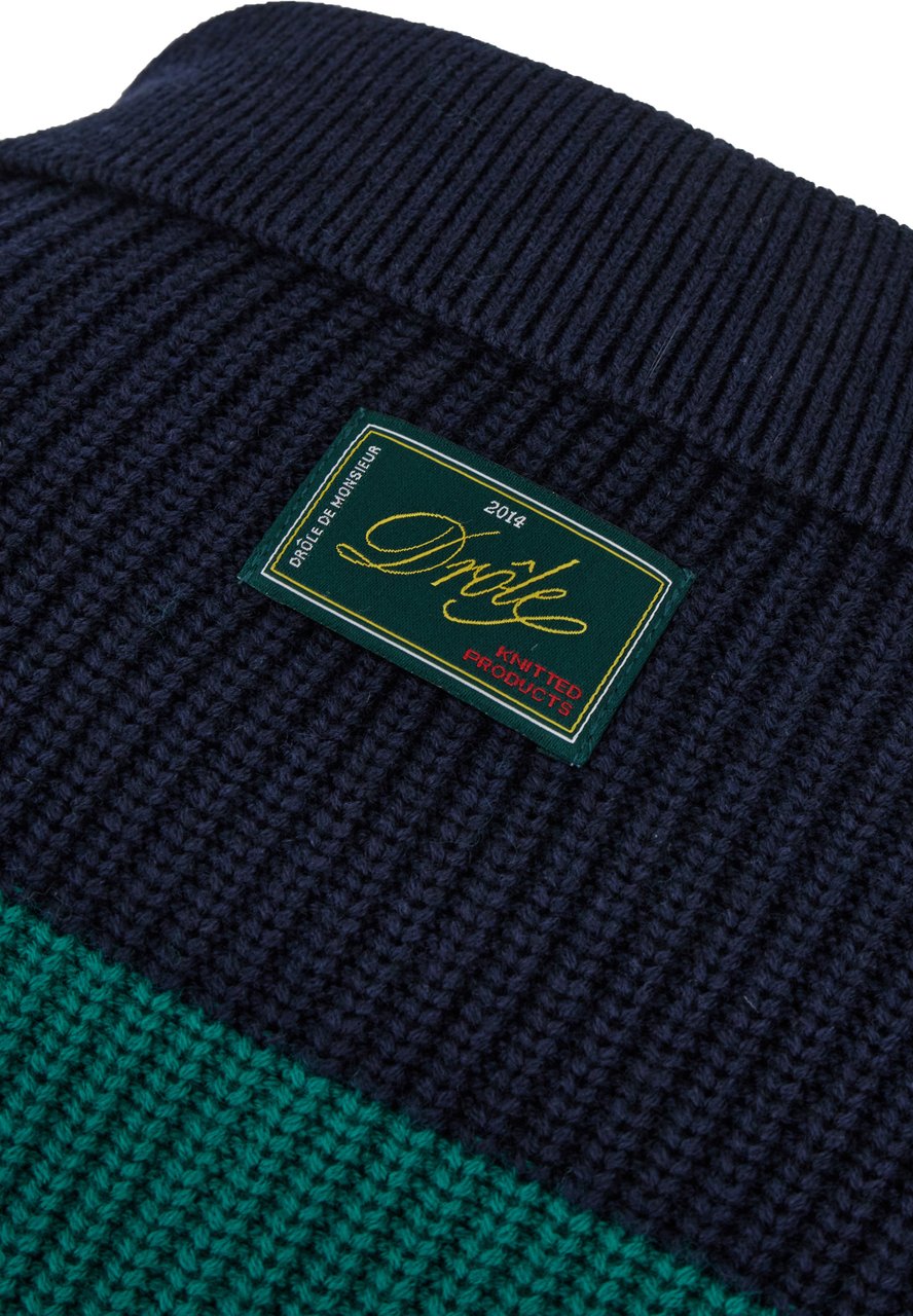 Drôle de Monsieur Drôle de Monsieur Two-tone wool and cotton sweater Divers