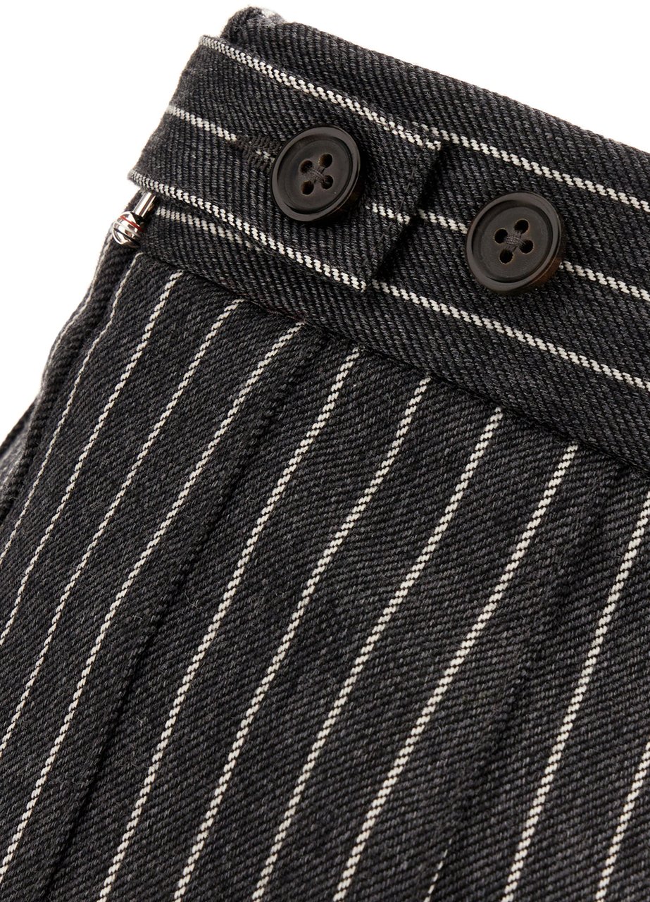 Thom Browne Thom Browne Embroidered wool mini skirt Zwart