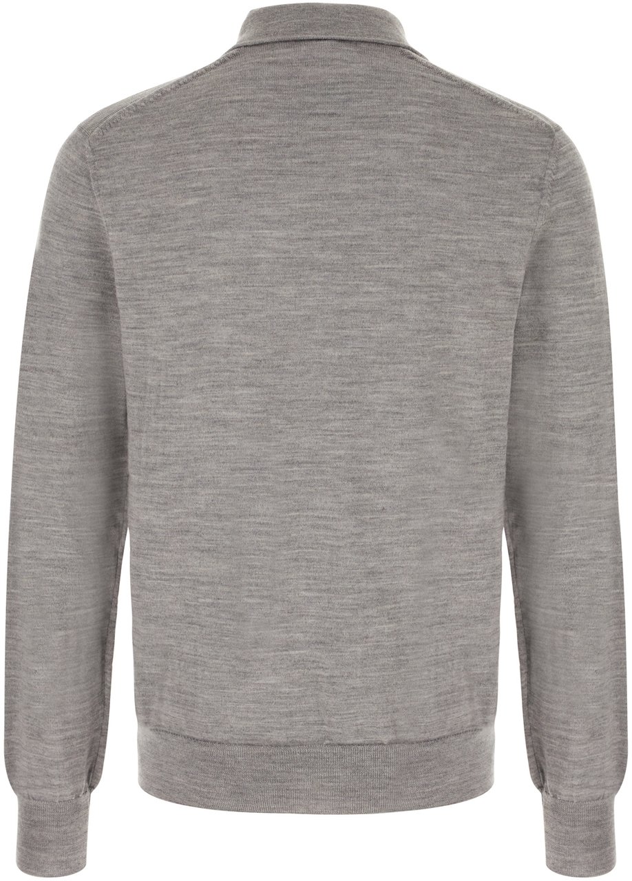 Comme des Garçons Comme des Garcons Melange grey wool polo shirt Grijs