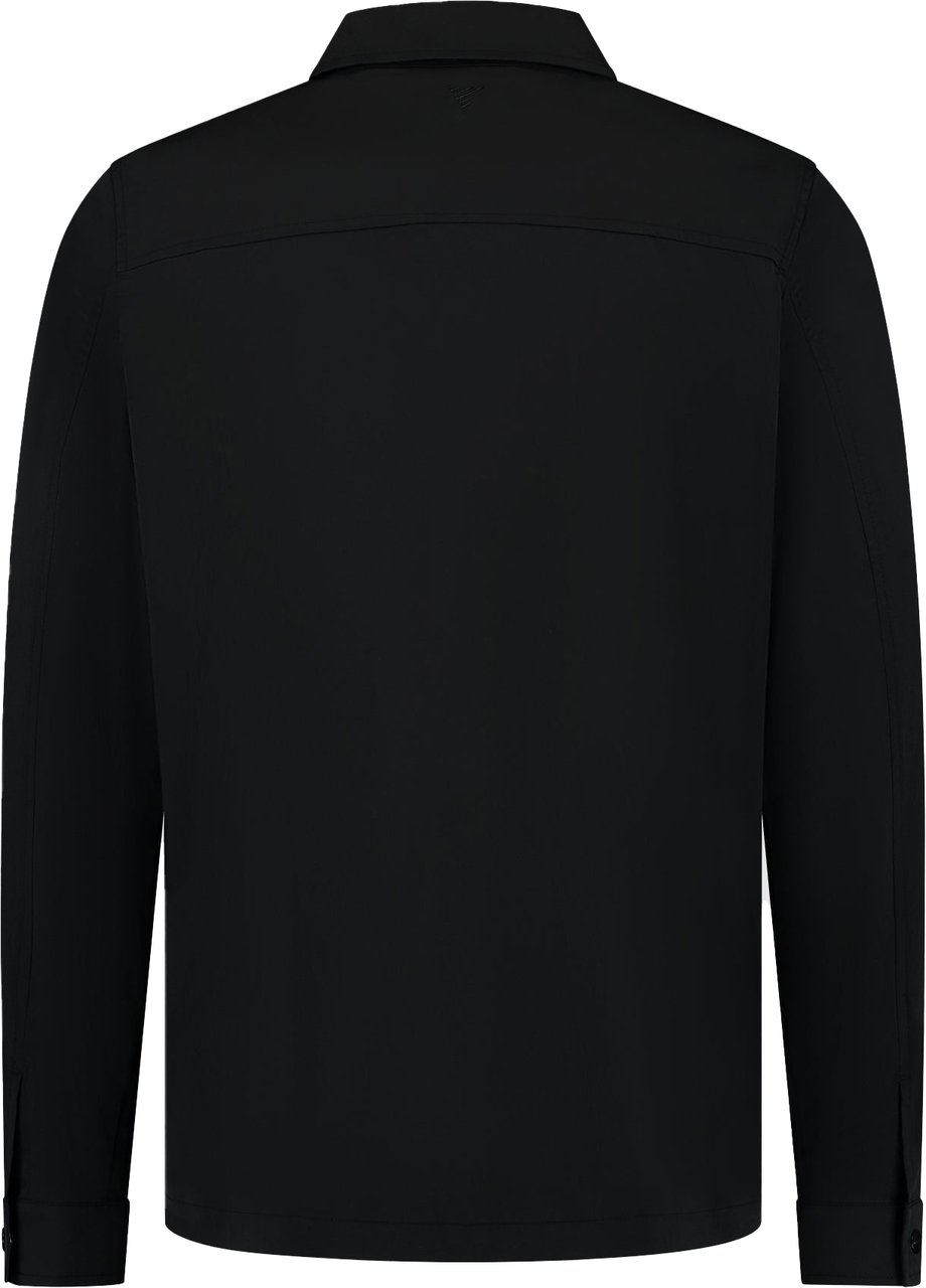 Pure Path Crêpe Stretch Overshirt Black Zwart