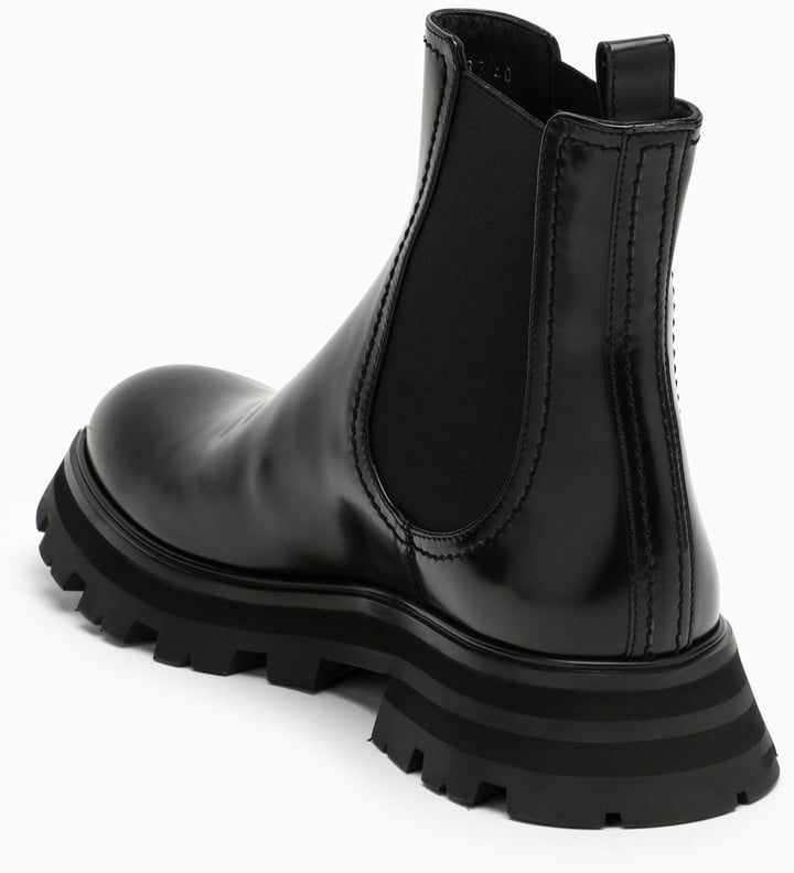 Alexander McQueen H.Boot Leather S.Rub Lucent Le Zwart