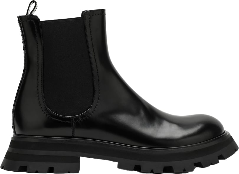 Alexander McQueen H.Boot Leather S.Rub Lucent Le Zwart