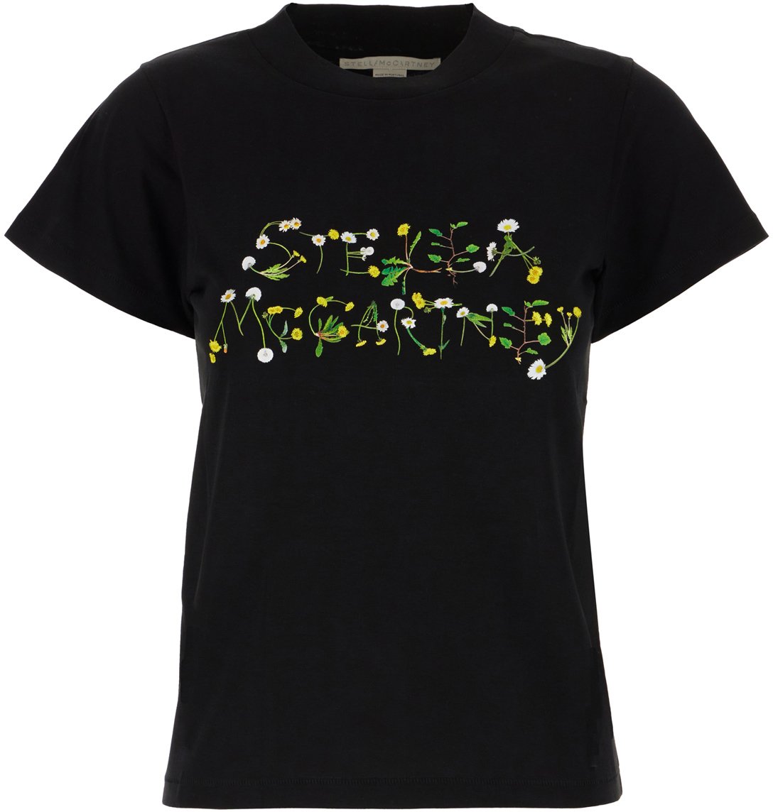 Stella McCartney Stella McCartney Black cotton t-shirt Zwart