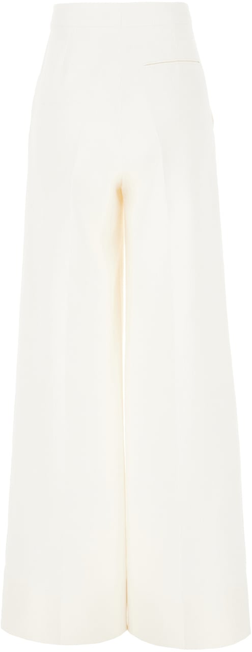 Stella McCartney Stella McCartney Ivory cotton blend pants Neutraal
