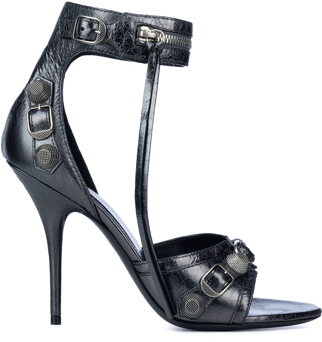 Balenciaga Balenciaga Cagole Leather Sandals Grijs