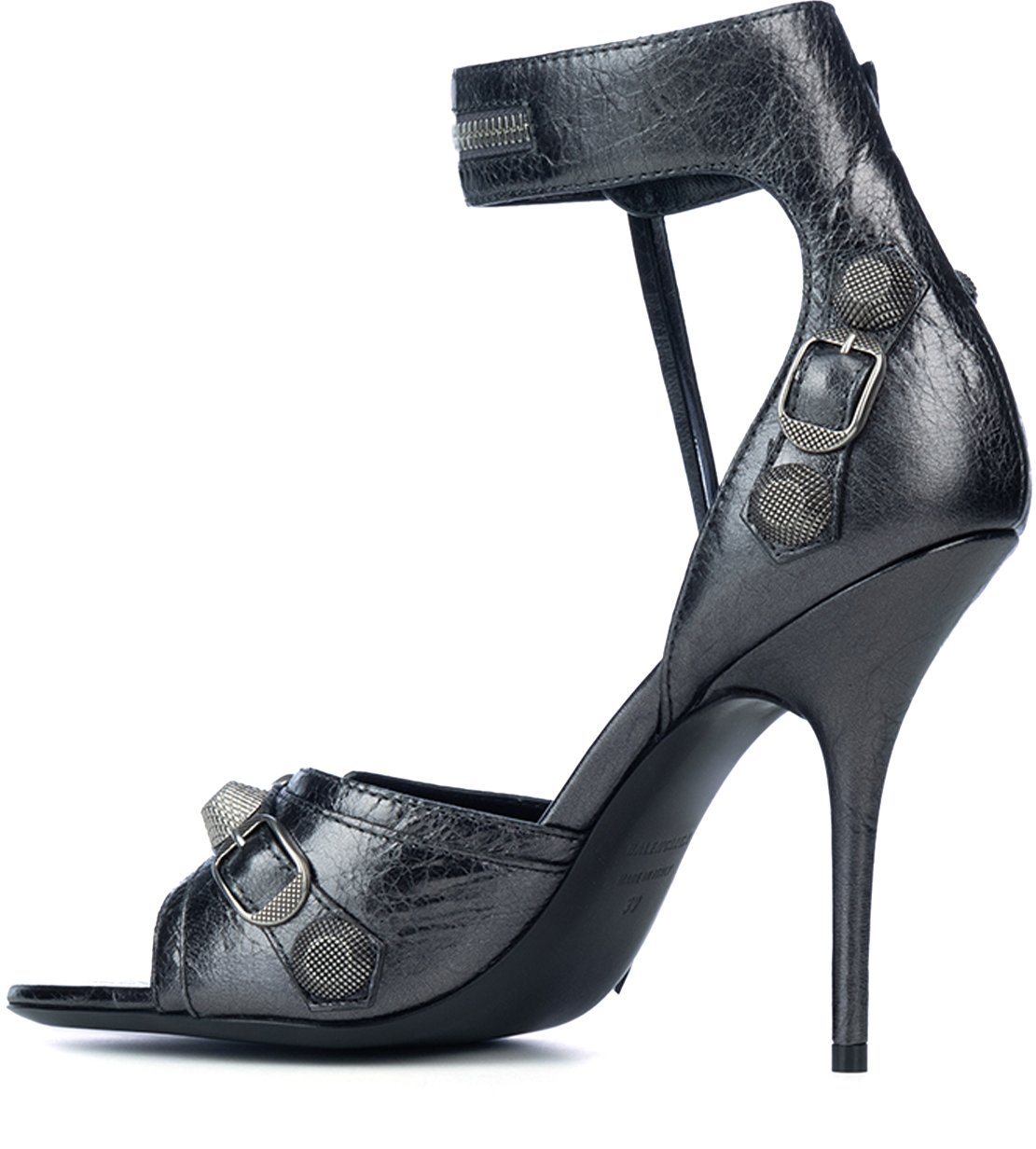 Balenciaga Balenciaga Cagole Leather Sandals Grijs