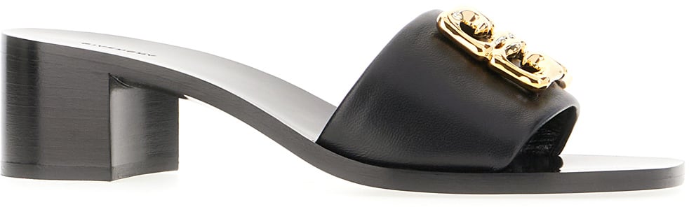 Givenchy Givenchy Black leather mules Zwart