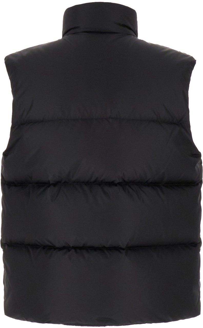 Palm Angels Palm Angels Black nylon sleeveless down jacket Zwart