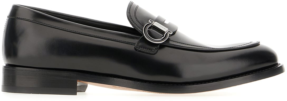 Ferragamo Ferragamo Black leather Canada loafers Zwart