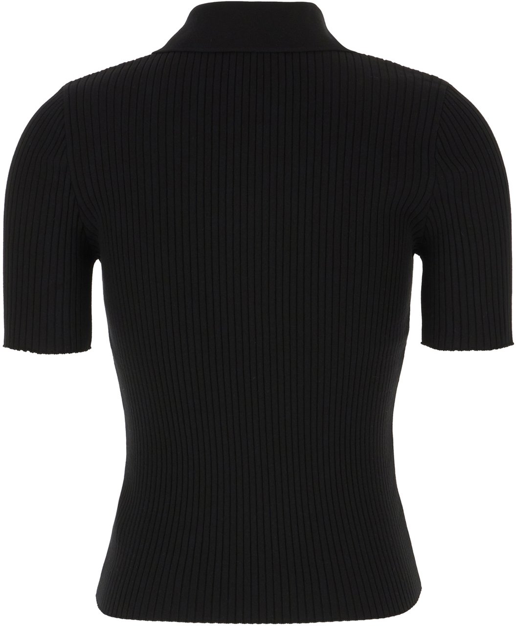 COURREGES Courreges Black viscose blend polo shirt Zwart
