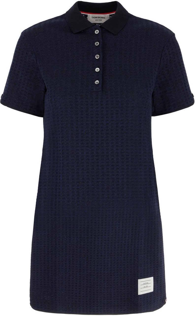 ワンピース Thom Browne Navy Blue Cotton Polo Dress Thom-Browne-Navy-Polo-Dress-