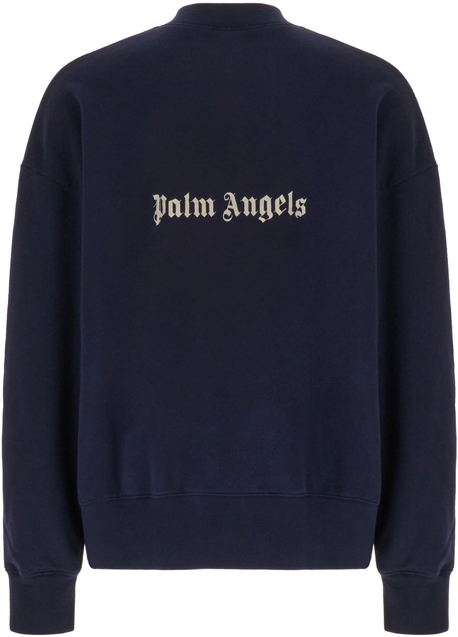 Palm Angels Palm Angels Navy blue cotton oversize sweatshirt Blauw