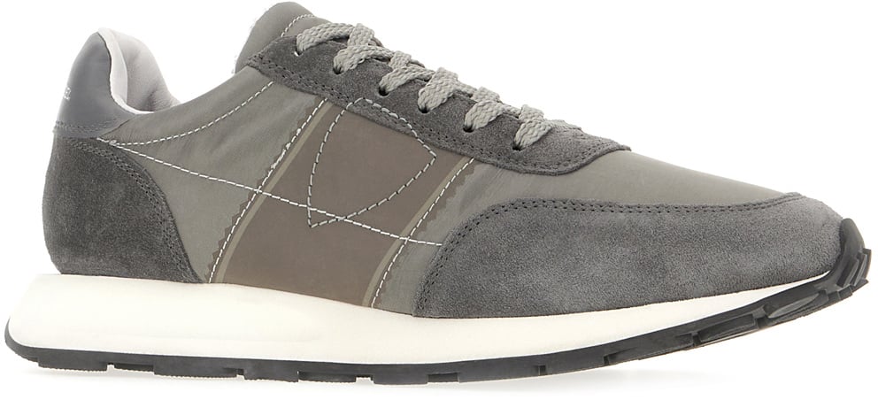 Philippe Model Philippe Model Grey suede and nylon Tour Low sneakers Grijs