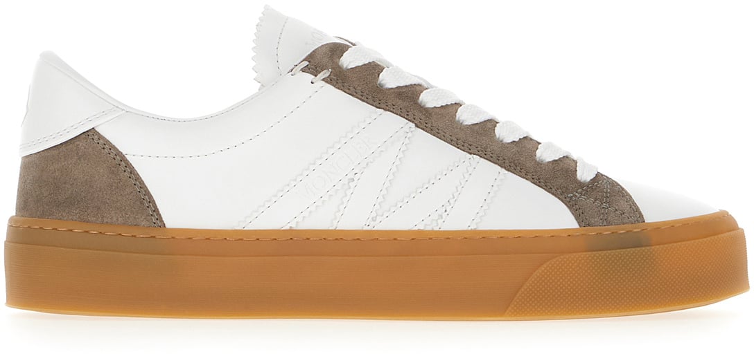 Moncler Moncler Two-tone leather Monaco M sneakers Wit