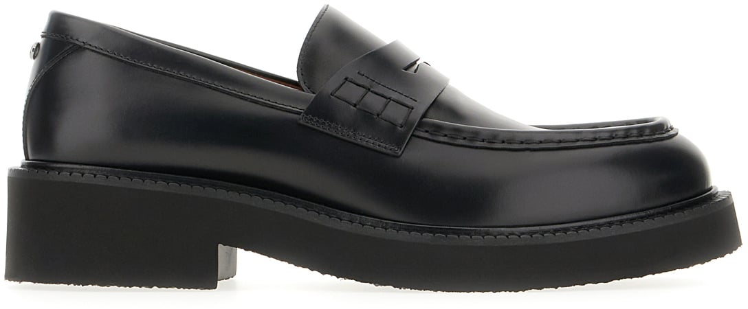 Valentino Valentino Black leather loafers Zwart