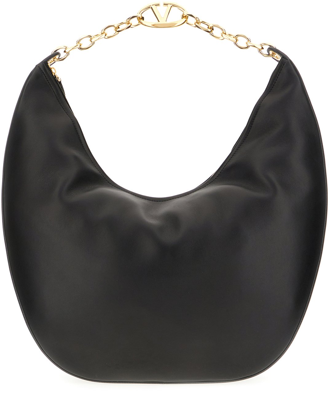 Valentino Valentino Black nappa leather VLogo Moon handbag Zwart