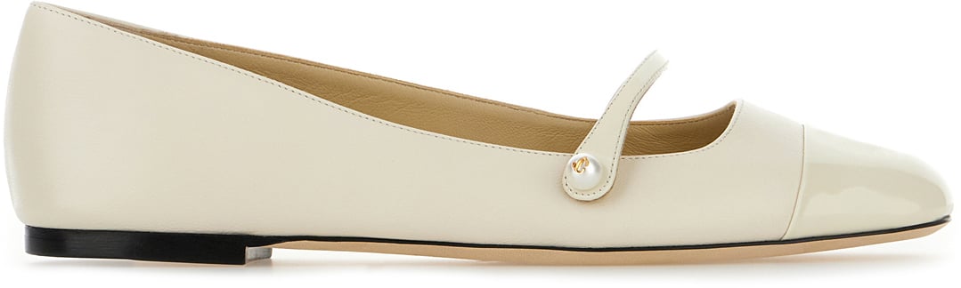 Jimmy Choo Jimmy Choo Ivory nappa leather Elisa ballerinas Neutraal