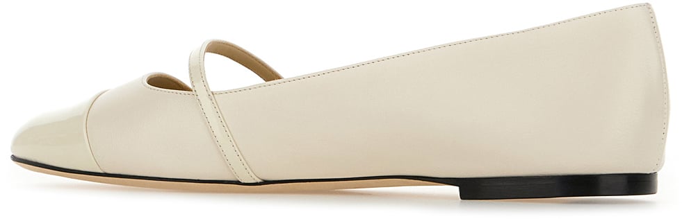 Jimmy Choo Jimmy Choo Ivory nappa leather Elisa ballerinas Neutraal