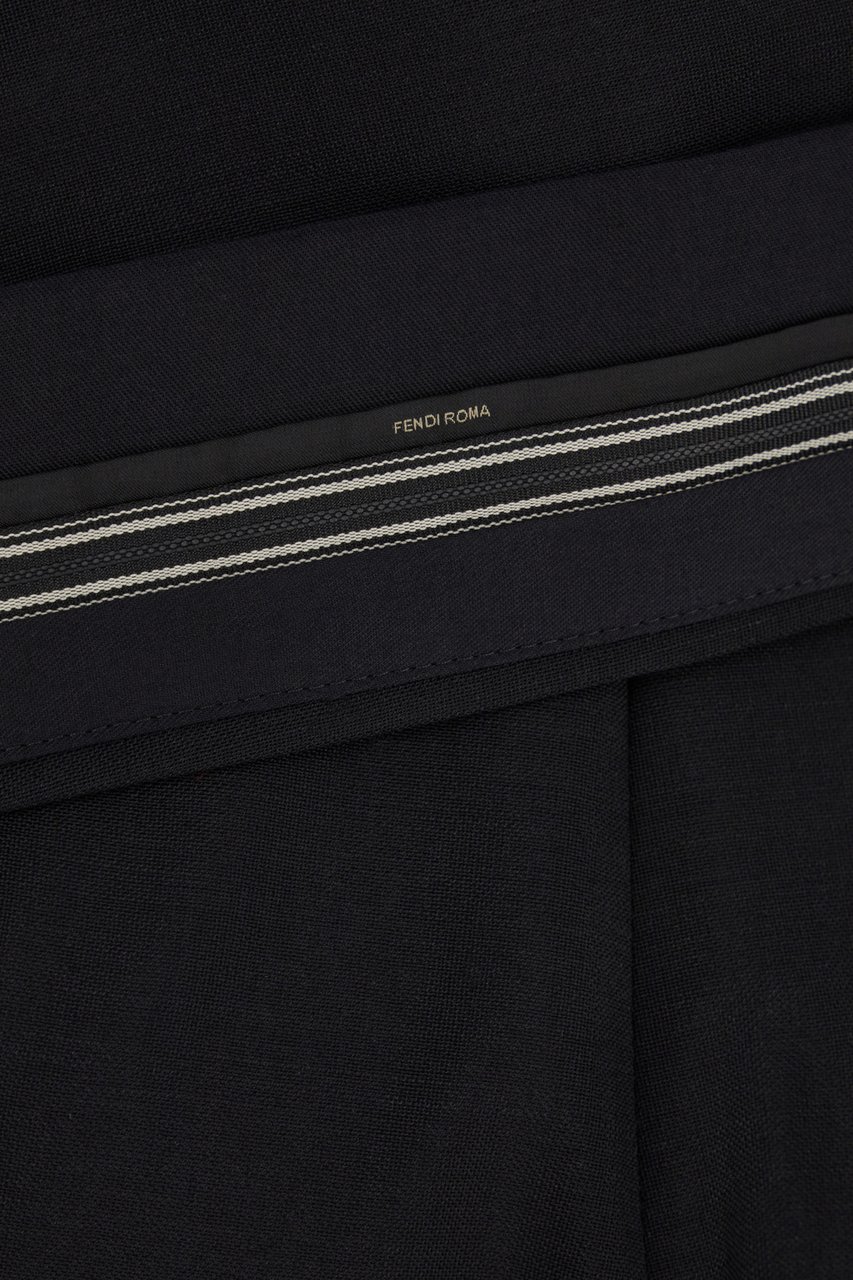 Fendi Fendi Black mohair blend Kid pants Zwart