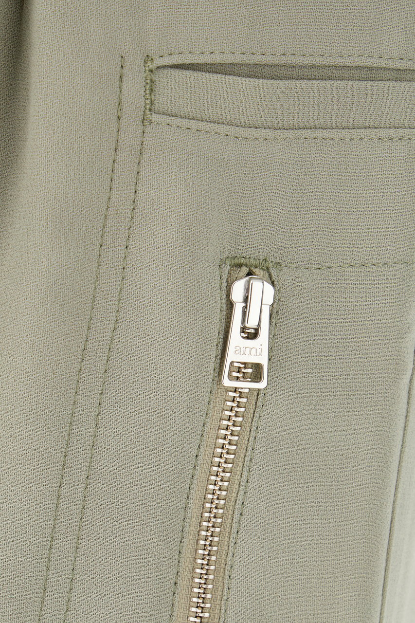 AMI Paris AMI Paris Sage green acetate blend pants Groen