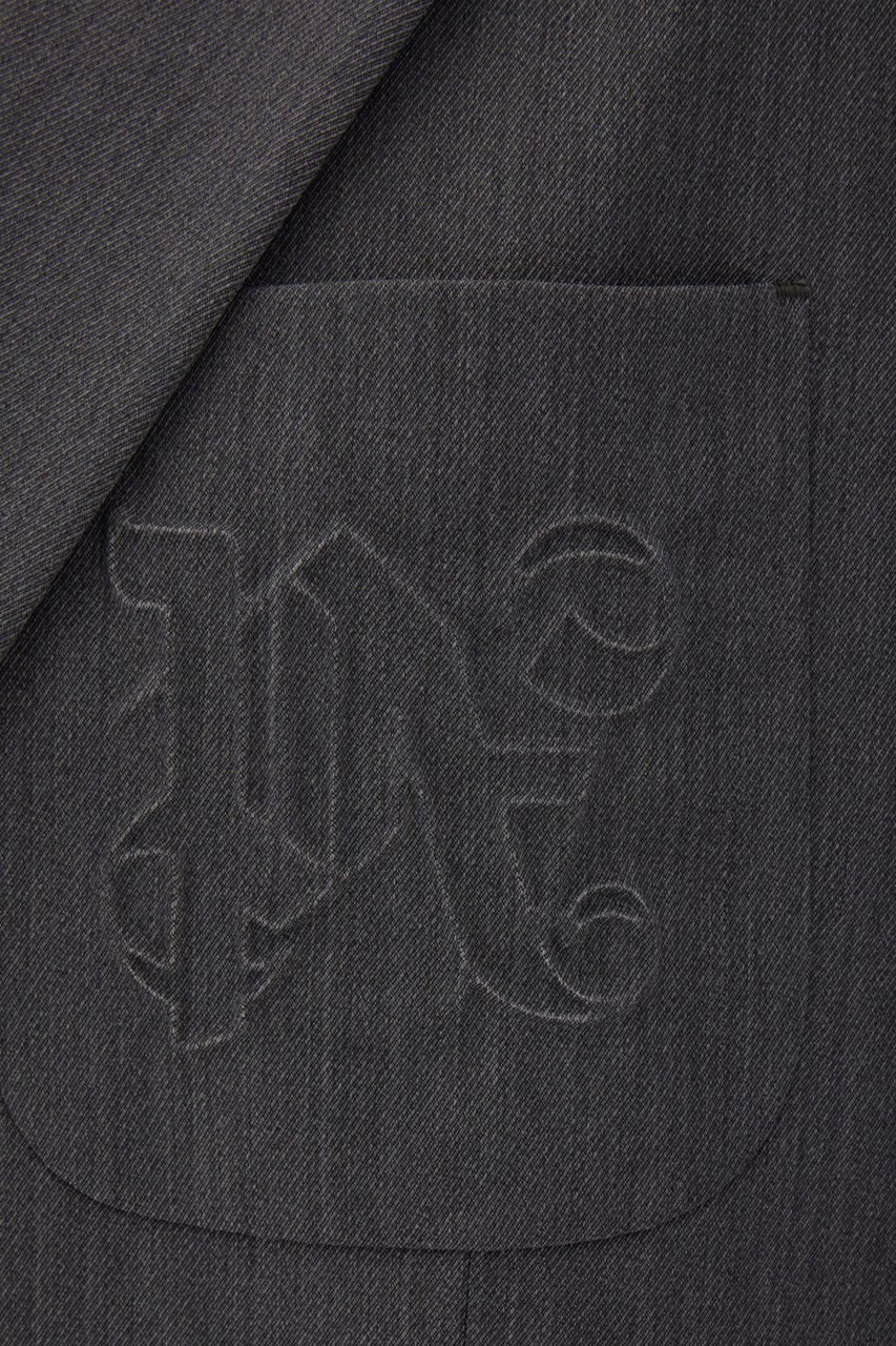 Palm Angels Palm Angels Dark grey stretch polyester blend blazer Grijs