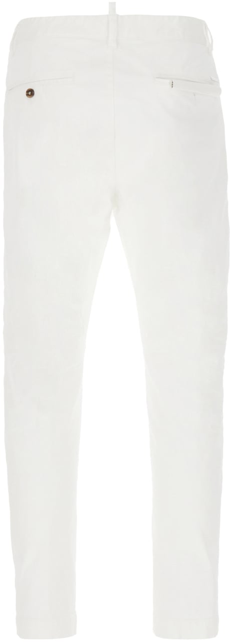 Dsquared2 Dsquared2 White cotton stretch chino pants Wit