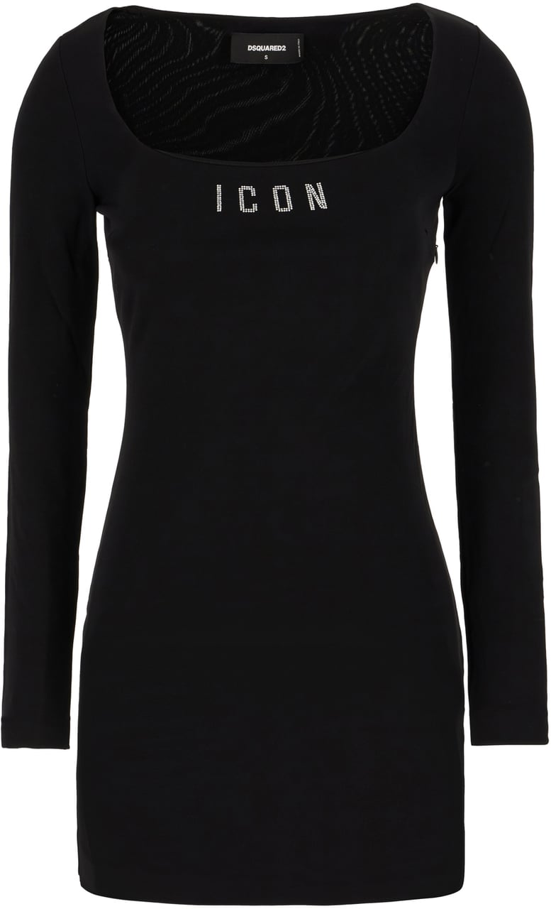 Dsquared2 Dsquared2 Black viscose mini dress Zwart