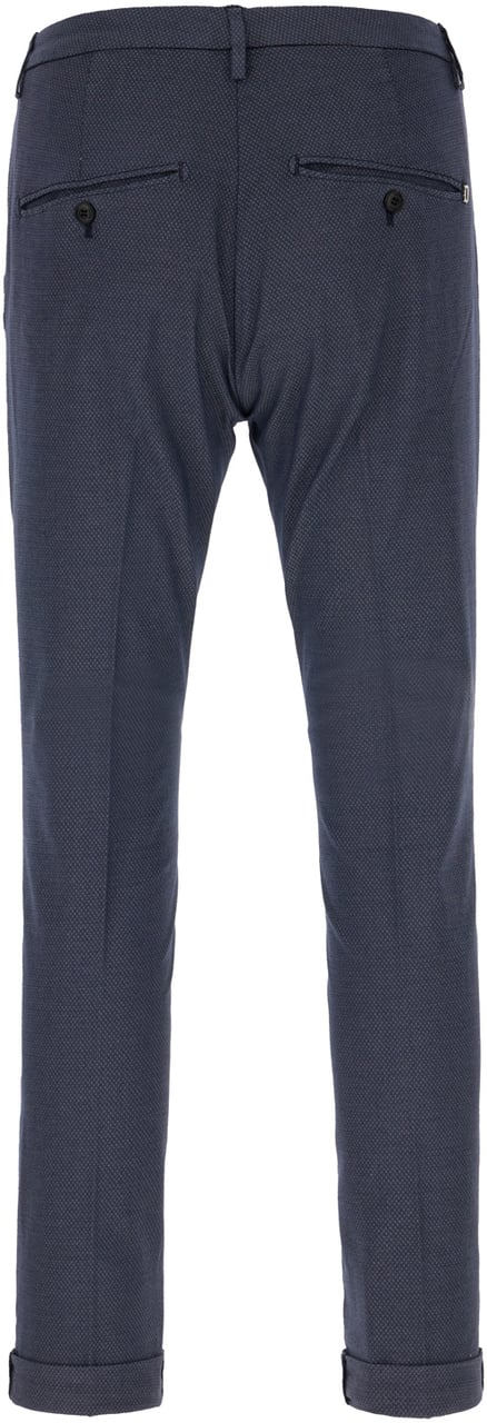 Dondup Dondup Denim blue stretch cotton blend chino pants Blauw