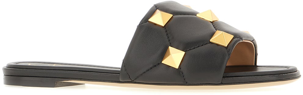 Valentino Valentino Black nappa leather slippers Zwart