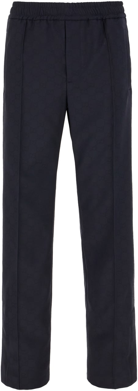 Gucci Gucci Navy blue polyester pants Blauw