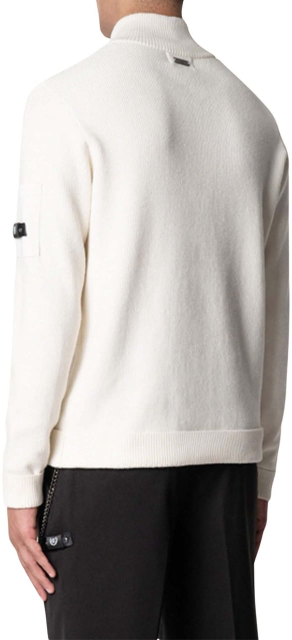 Quotrell D'azur Knitted Halfzip | Ecru Beige