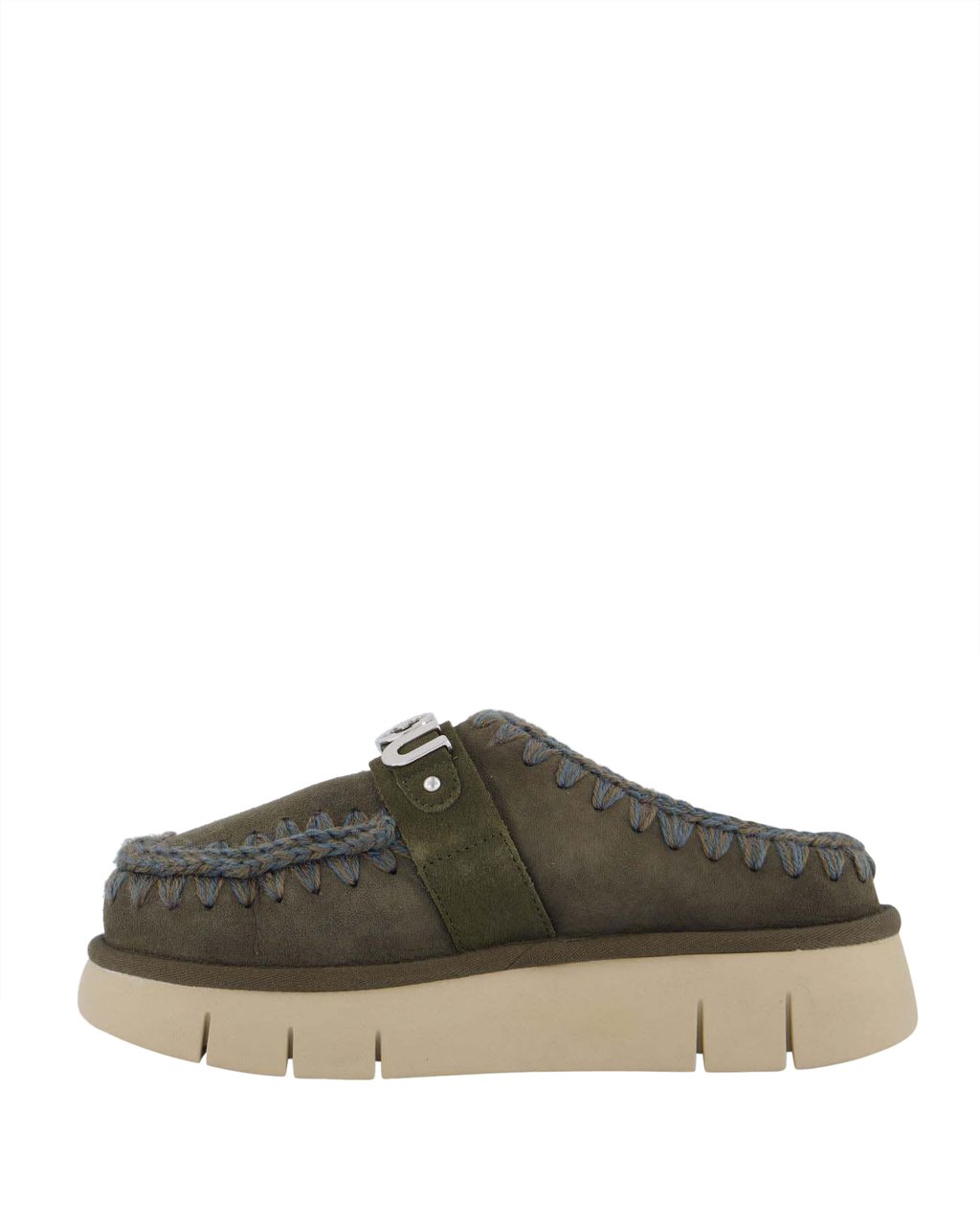MOU Dames Bounce Clog Black Olive Groen