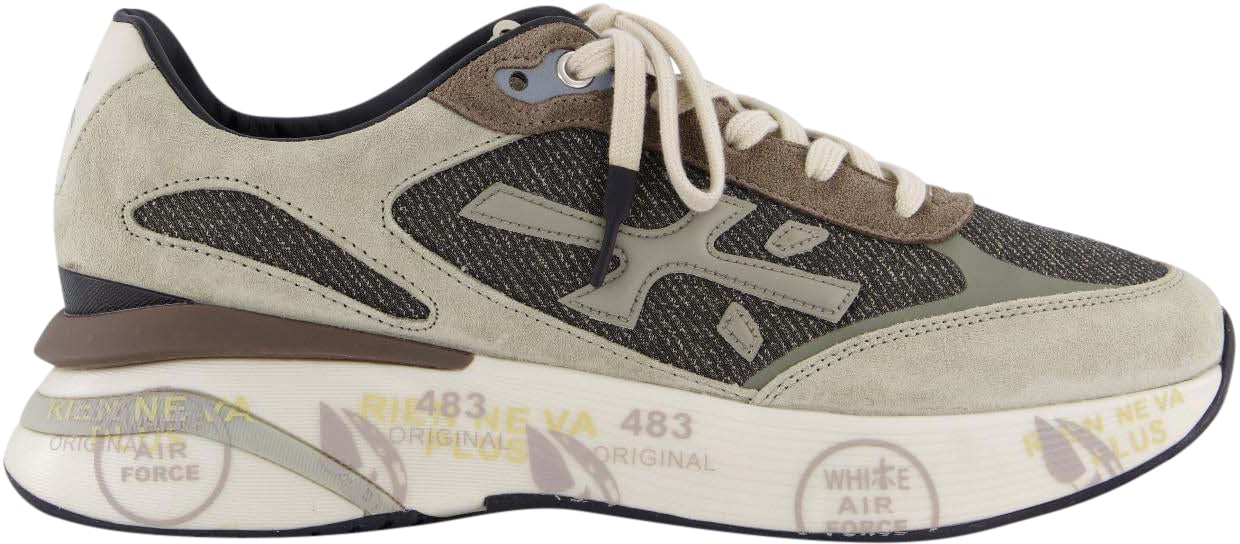 Premiata Heren Moerun Sneaker Grijs/Bruin Grijs