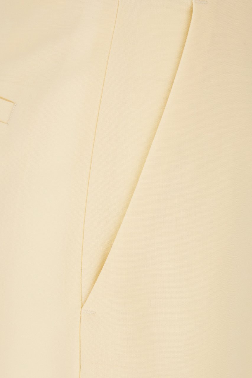 MSGM MSGM Cream stretch wool pants Geel