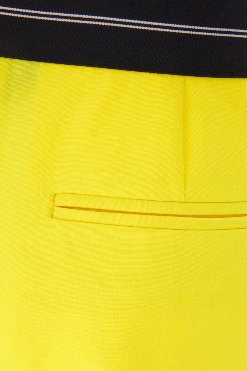 MSGM MSGM Fluo yellow stretch wool pant Geel