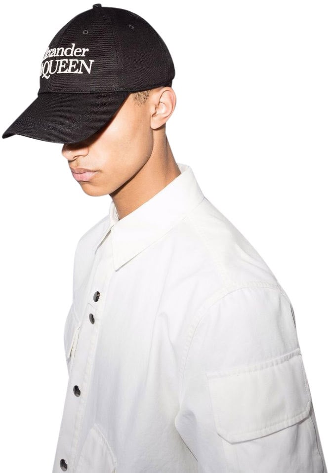 Alexander McQueen Logo Baseball Cap Zwart