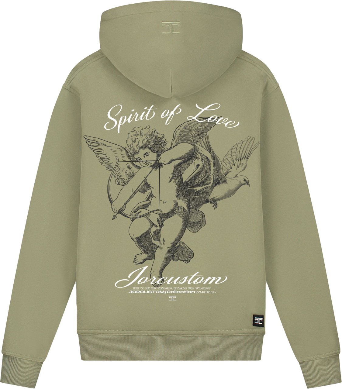 JORCUSTOM SpiritOfLove Slim Fit Hoodie Olive Groen