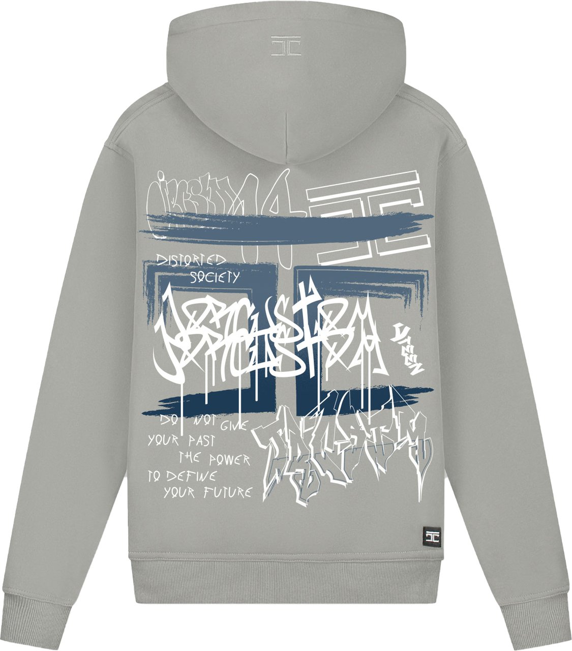 JORCUSTOM Graffiti Slim Fit Hoodie GlGrey Grijs