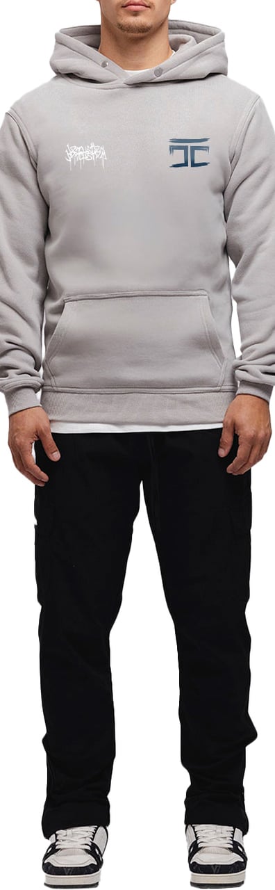 JORCUSTOM Graffiti Slim Fit Hoodie GlGrey Grijs