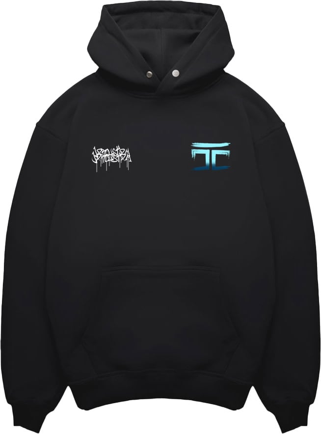 JORCUSTOM Graffiti Oversized Hoodie Black Zwart