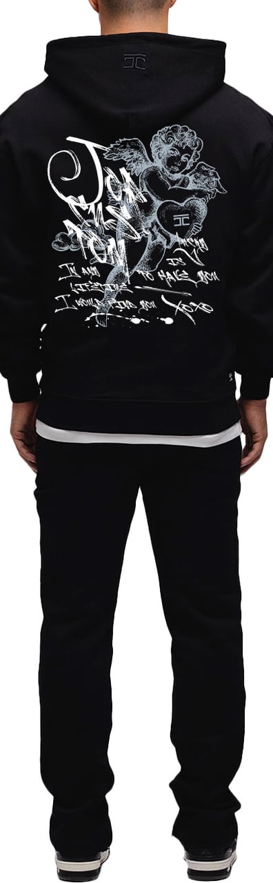 JORCUSTOM LoveAngel Oversized Hoodie Black Zwart
