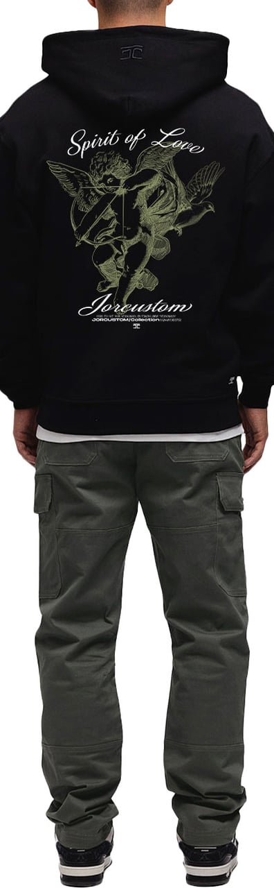 JORCUSTOM SpiritOfLove Oversized Hoodie Black Zwart