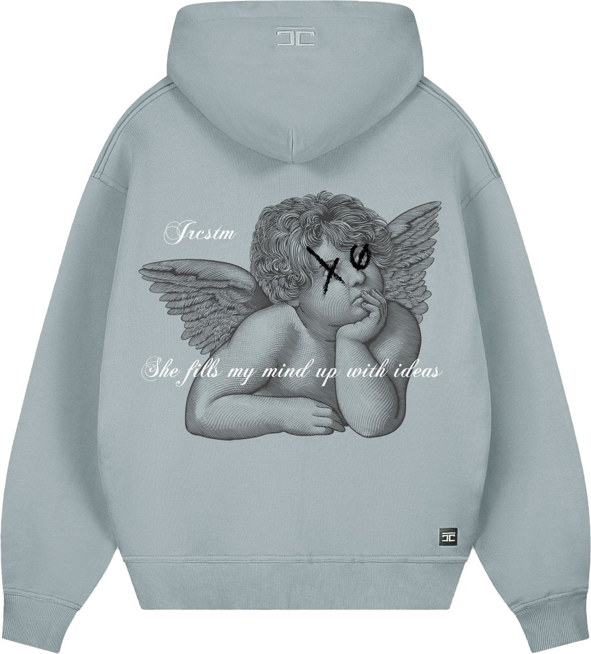 JORCUSTOM Angel Oversized Hoodie AshBlue Blauw