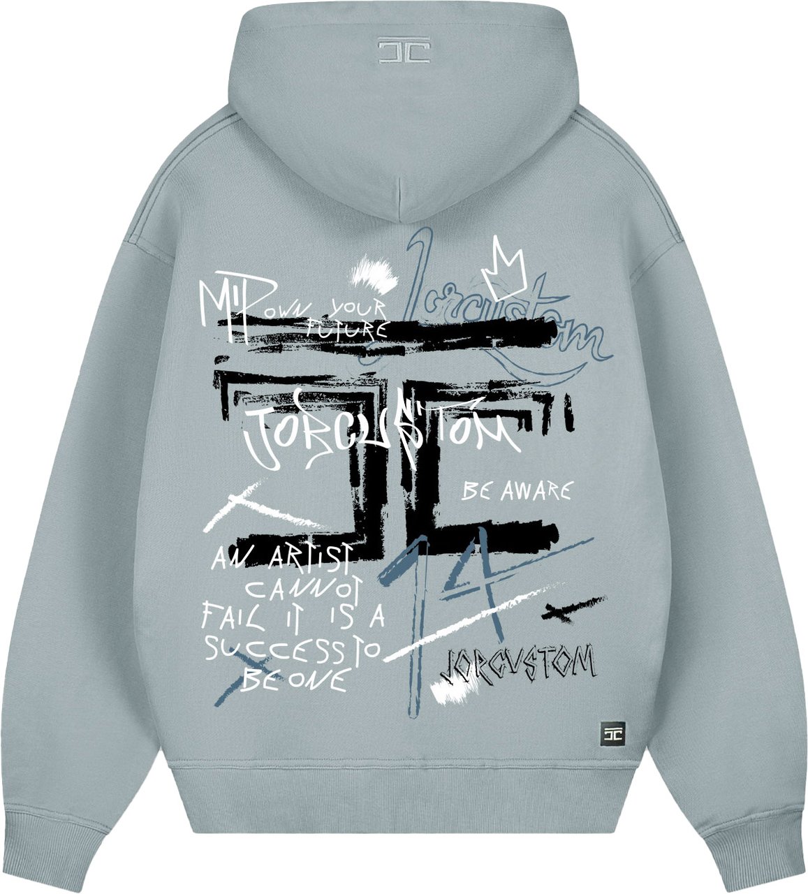 JORCUSTOM Artist Oversized Hoodie AshBlue Blauw