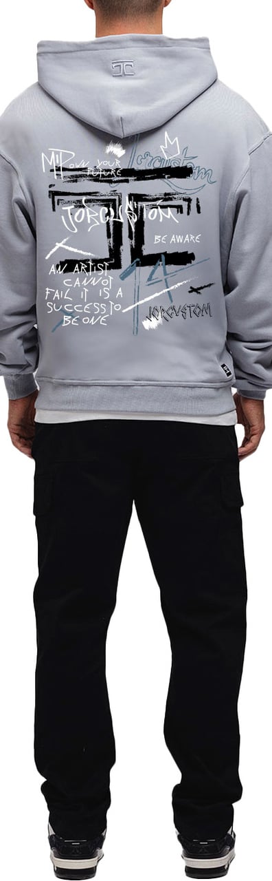 JORCUSTOM Artist Oversized Hoodie AshBlue Blauw