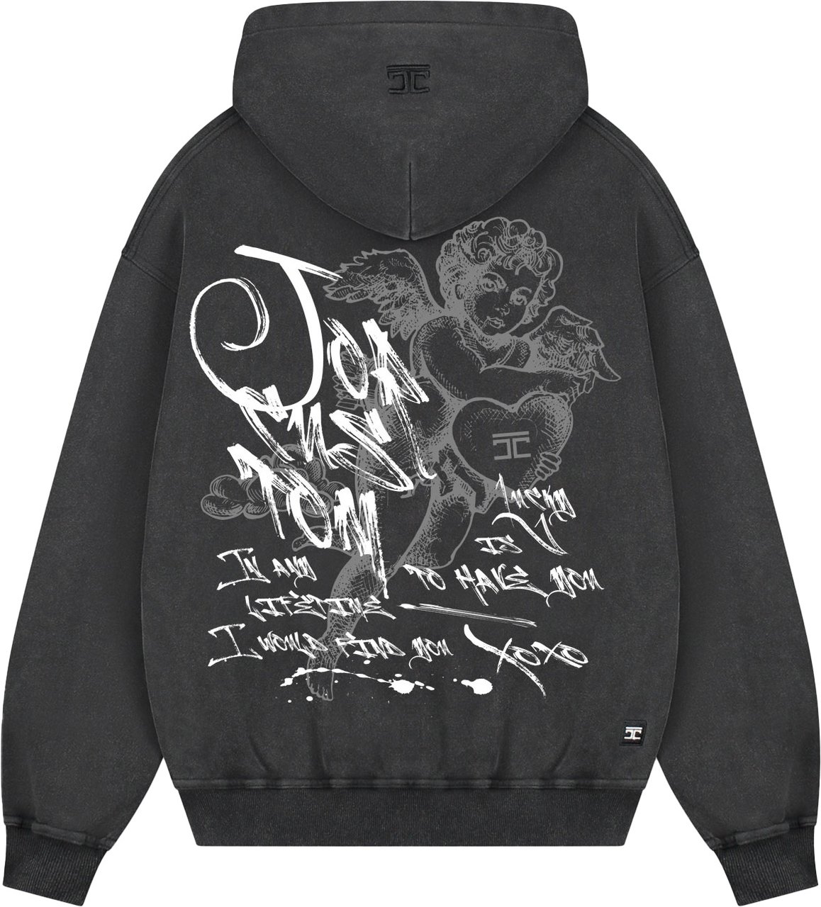 JORCUSTOM LoveAngel Oversized Hoodie AcidGrey Grijs