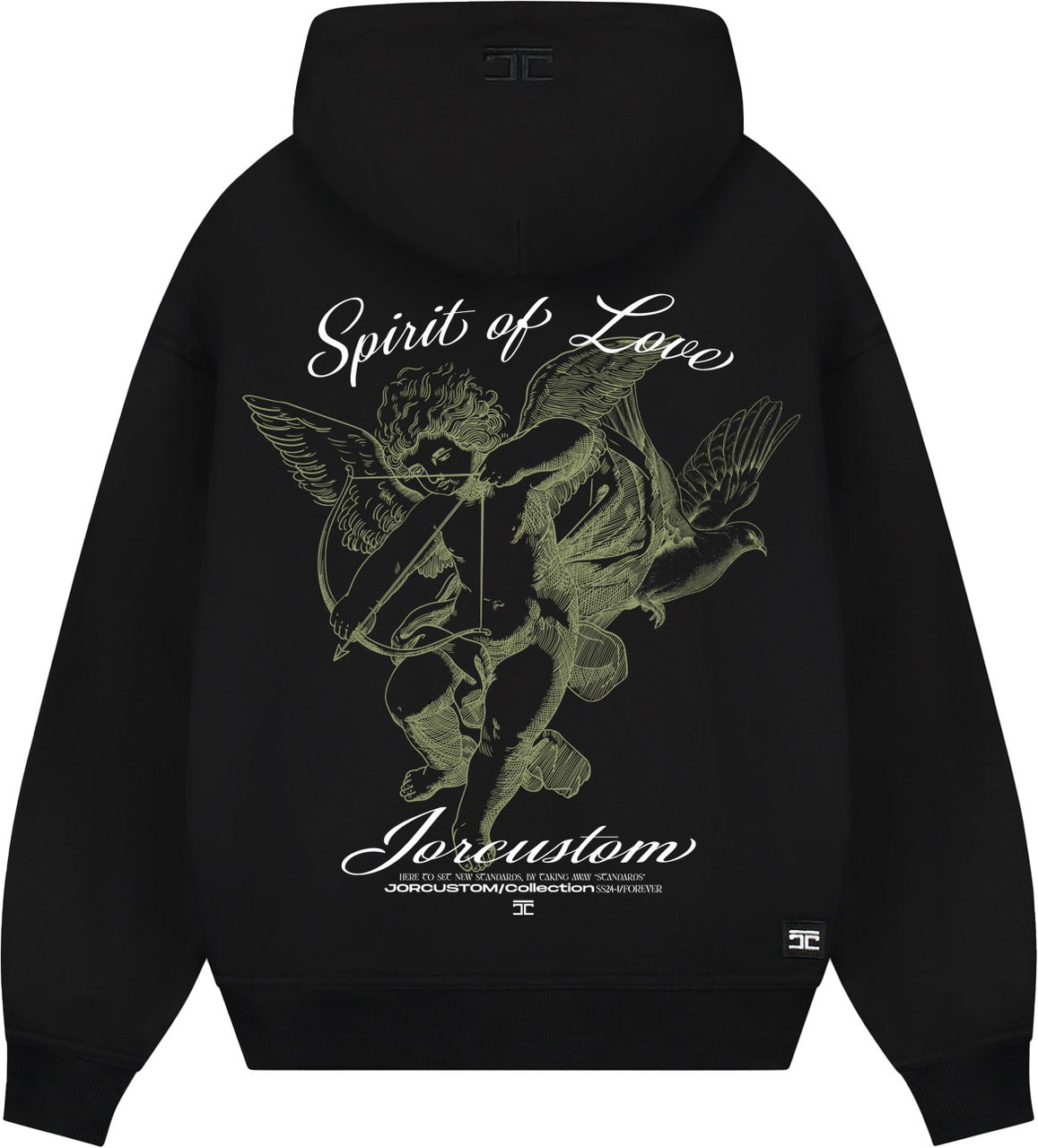 JORCUSTOM SpiritOfLove Zipped Hoodie Black Zwart
